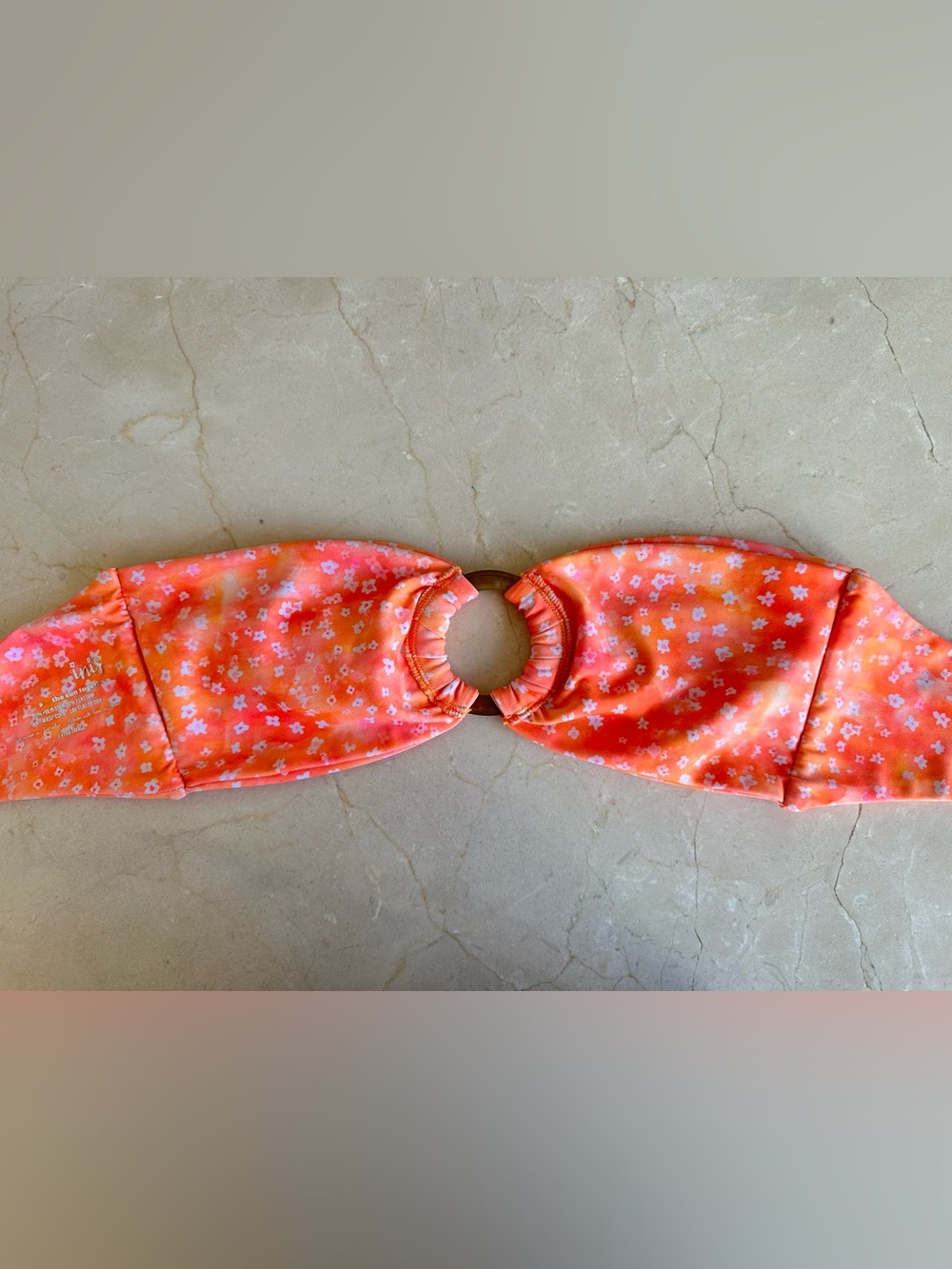 Kulani Kinis Coral Crush extra small bandeau top - Picture 2 of 3
